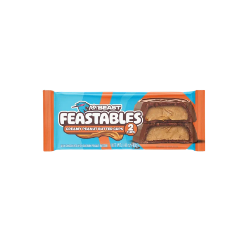 MrBeast Feastables Cups Peanut Butter 40g – Chocolat Beurre de Cacahuète USA