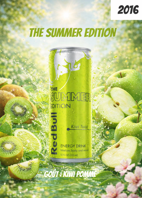 Red Bull The Summer Edition Kiwi Pomme (2016) : une fraîcheur fruitée emblématique de l’été