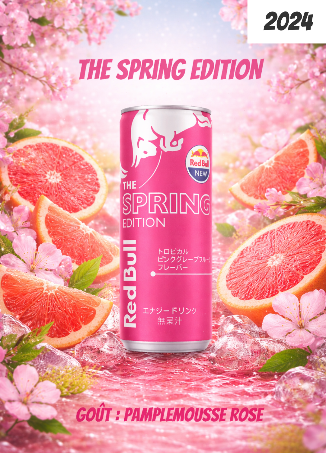 Red Bull The Spring Edition Pink Grapefruit 2024 : une édition florale et rafraîchissante