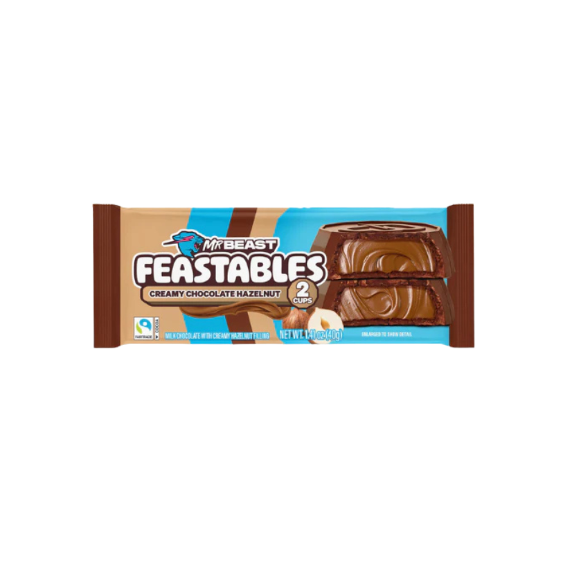 MrBeast Feastables Cups Chocolate Hazelnut 40g – Chocolat Noisette USA