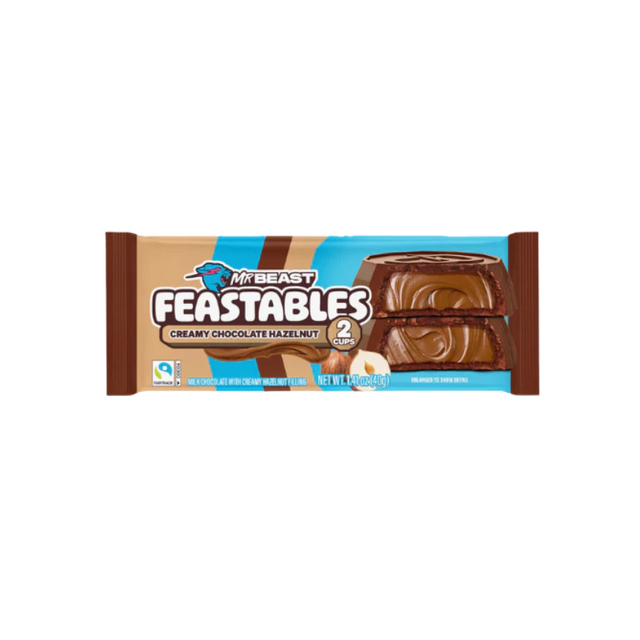 MrBeast Feastables Cups Chocolate Hazelnut 40g – Chocolat Noisette USA