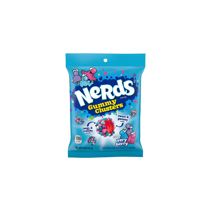 Nerds Gummy Clusters Berries - Bonbons Gummies aux Fruits Rouges Croquants et Acidulés 113g - EXODRINKS