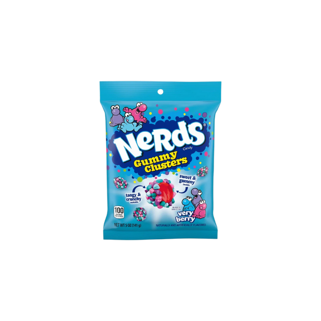 Nerds Gummy Clusters Berries - Bonbons Gummies aux Fruits Rouges Croquants et Acidulés 113g - EXODRINKS