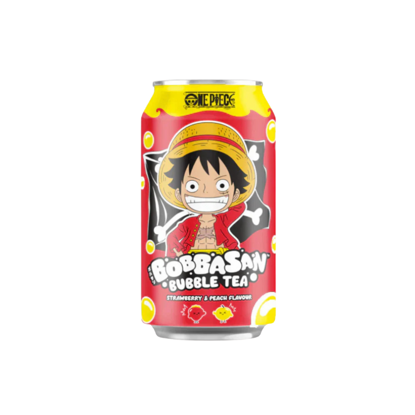 Luffy Bubble Tea Pêche & Fraise 320ml – Boisson Bubble Tea Manga Fruitée Tendance