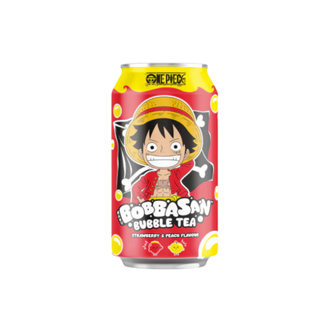Luffy Bubble Tea Pêche & Fraise 320ml – Boisson Bubble Tea Manga Fruitée Tendance