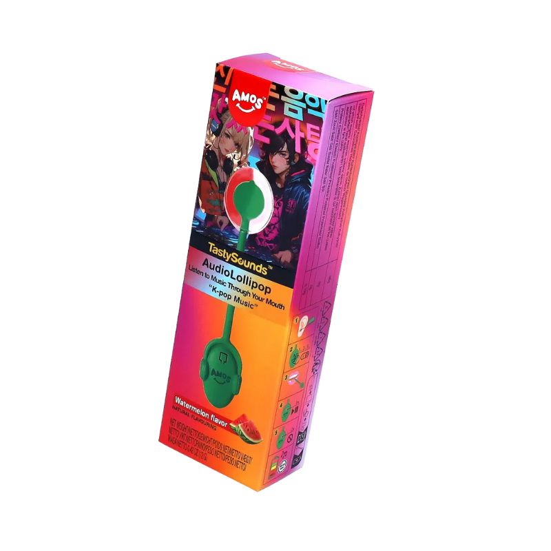 Sucette musicale Amos AudioLollipop – Bonbon sonore interactif à musique K-Pop goût Pastèque - EXODRINKS