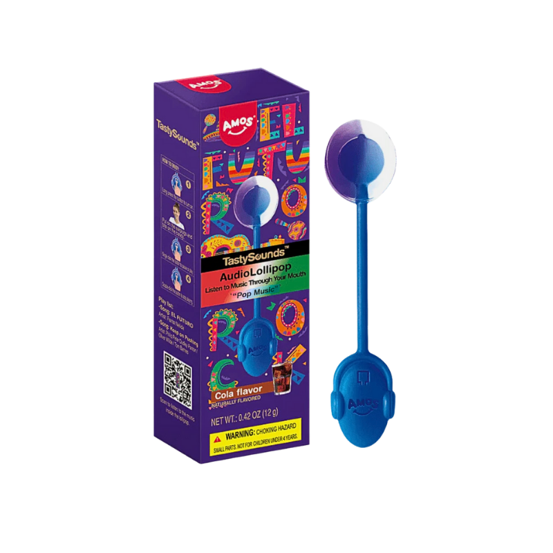 Sucette musicale Amos AudioLollipop Pop – Bonbon sonore interactif à musique Pop goût Cola - EXODRINKS